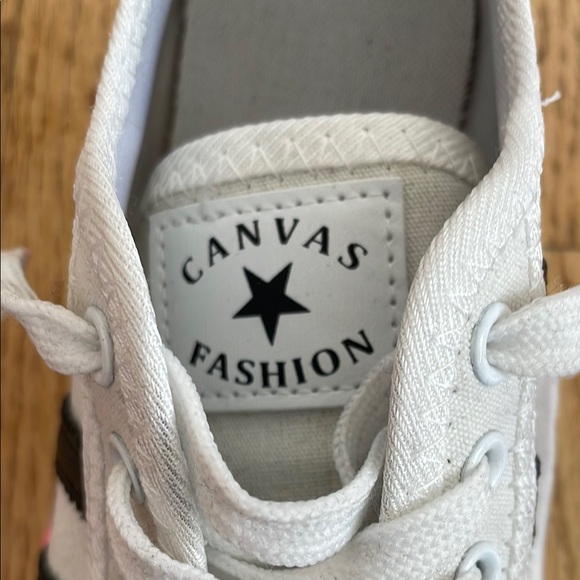 White and Pink Sneakers with Sporty Low-Top Design - Picture 7 of 13